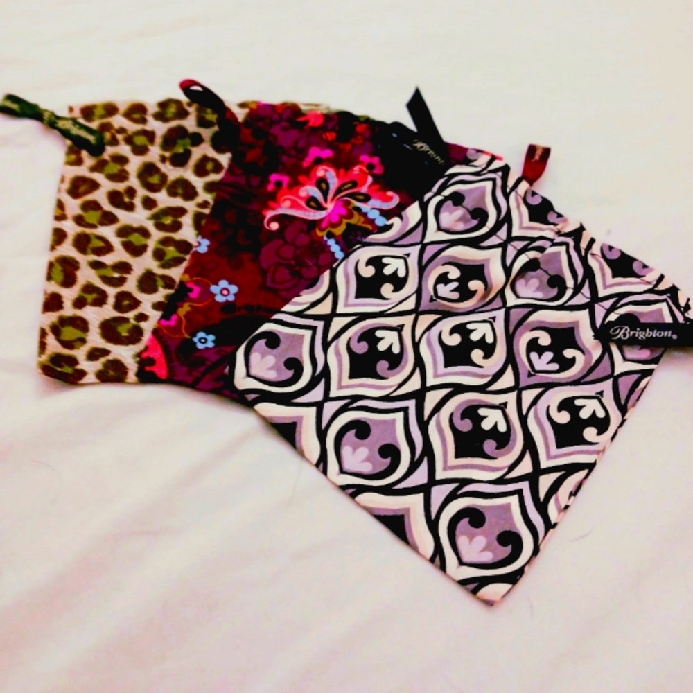 Brighton Jewelry Dustbags Bundle — Lot of 3 Small Travel Drawstring Bags